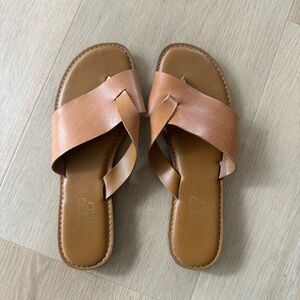 Franco Sarto Brown Leather Sandals